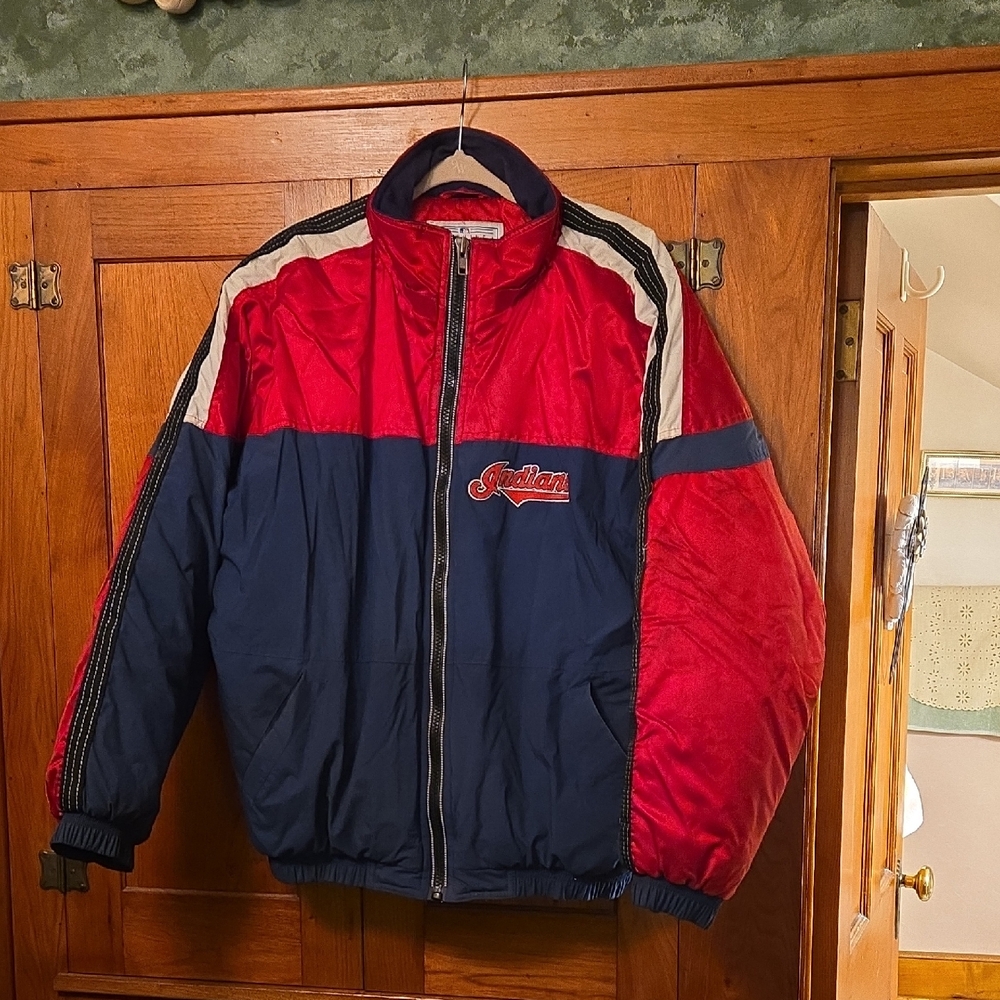 Vtg Men's Indians/Chief Wahoo Genuine Merchandise Starter Jacket - Picture 1 of 12